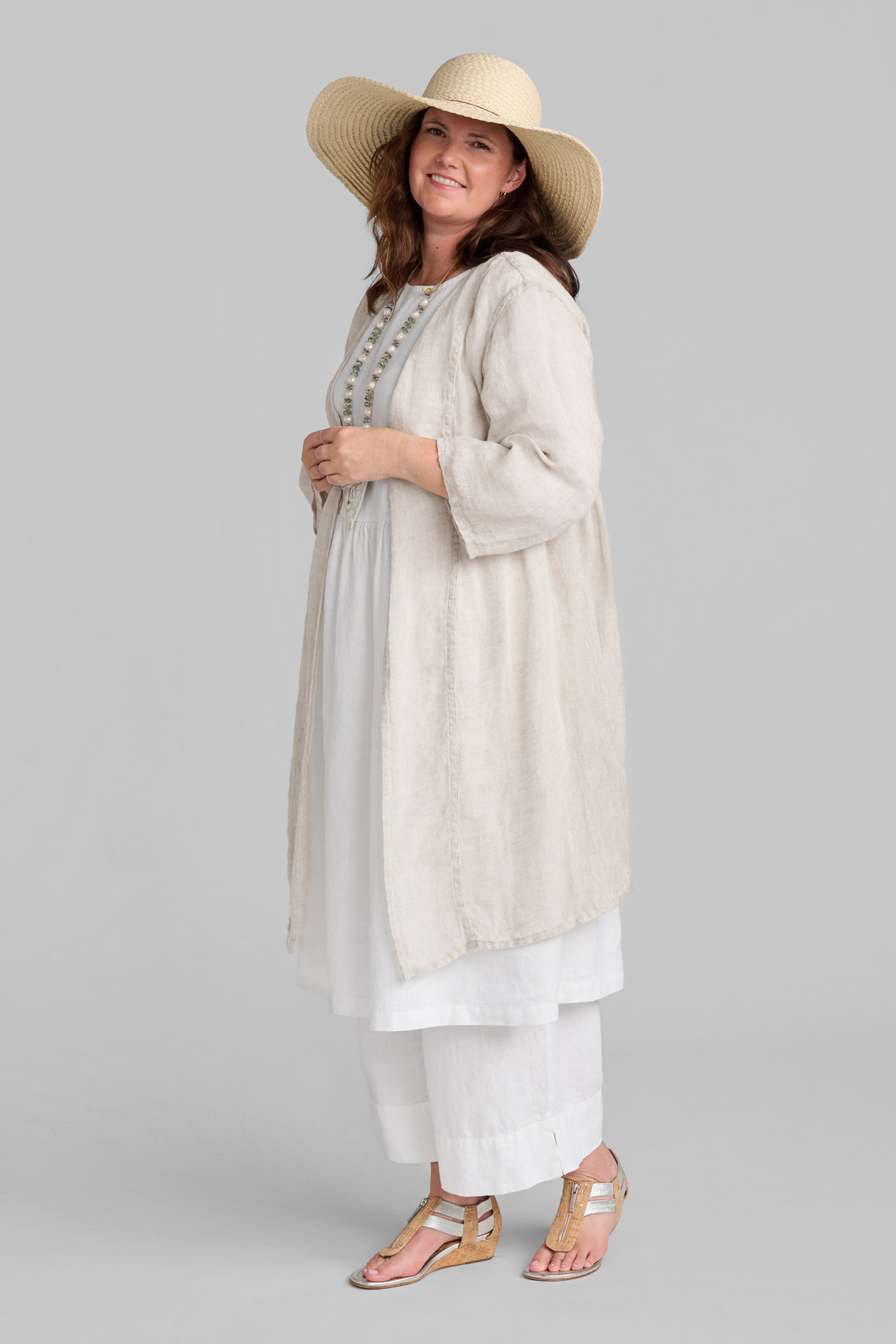 FLAX women's linen clothing outfits in neutral tones