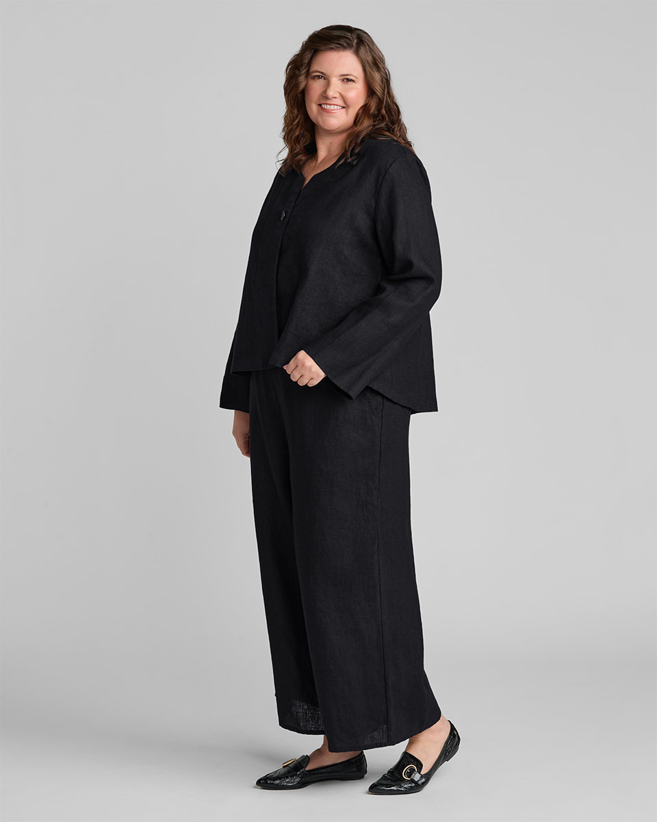 Women's linen pants and shirt in green