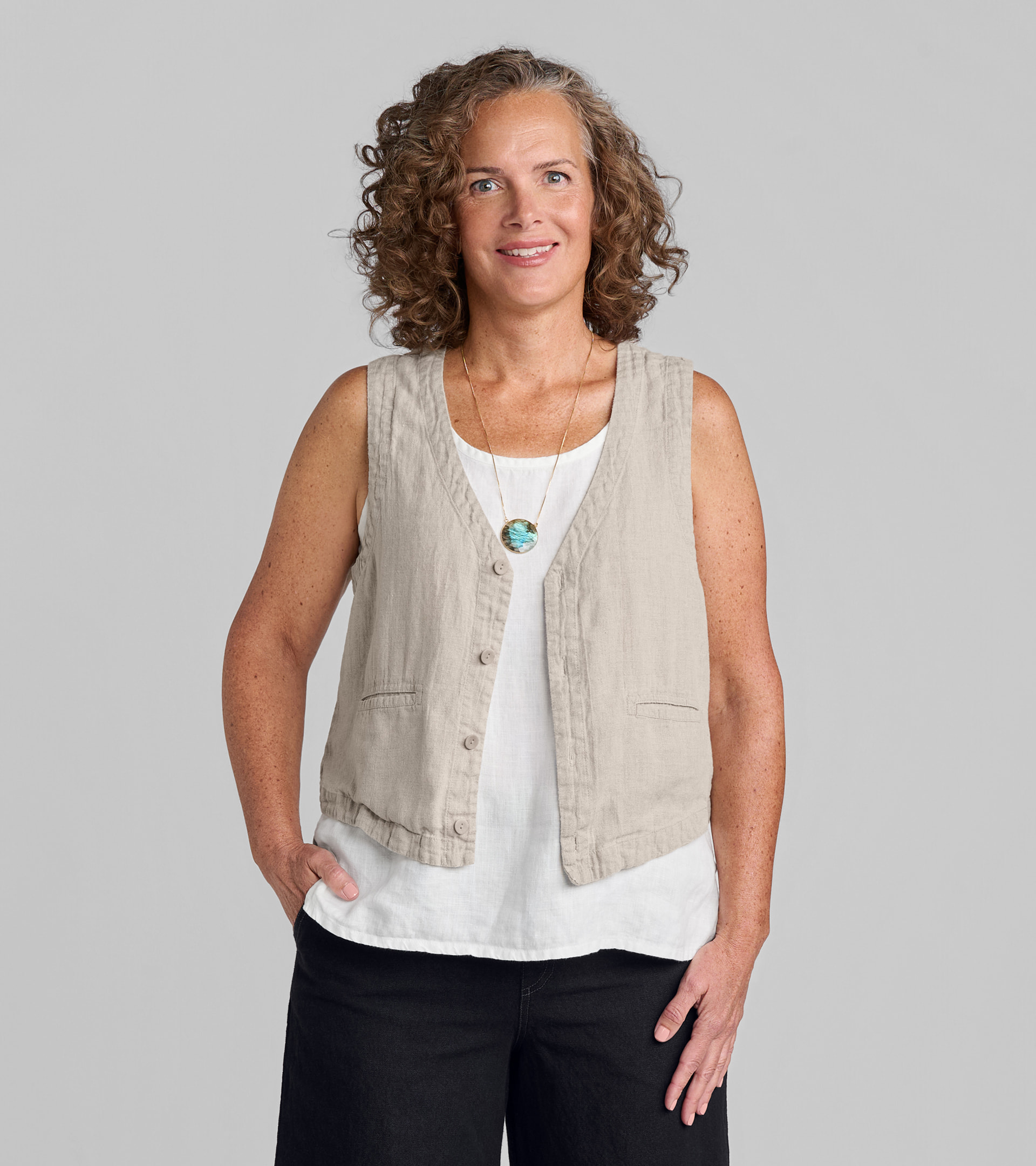 FLAX women's linen shirt in natrual
