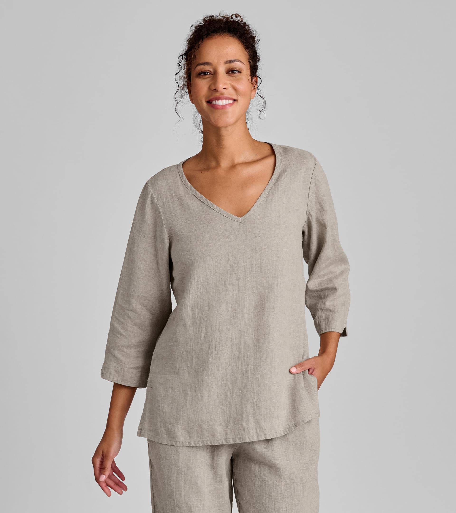 FLAX women's linen shirt in natrual