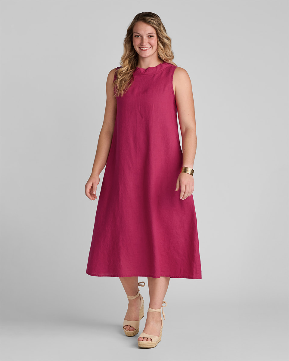 Women's linen pullover in purple